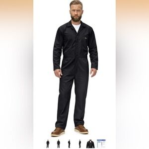 Men's Black Coverall Work Jumpsuit